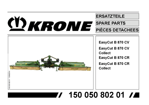 KroneEyC_B870_CV_CR Disc Mower Parts manual catalog PDF Download