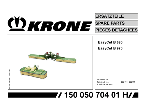 KroneEyC_B890_B970 Disc Mower Parts manual catalog PDF Download