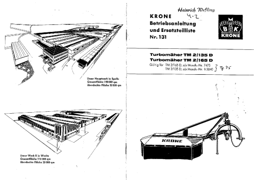 KroneT2-135_2-165 Disc Mower Parts manual catalog PDF Download