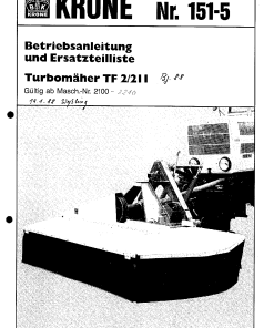 KroneT2-211_1988 Disc Mower Parts manual catalog PDF Download