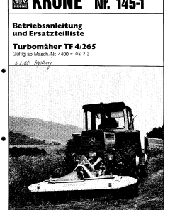 KroneT4-265 Disc Mower Parts manual catalog PDF Download