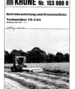 KroneTA2-211 Disc Mower Parts manual catalog PDF Download