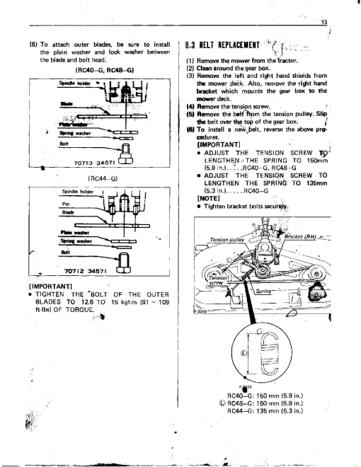 Kubota RC40-G_RC44-G_RC48-G Mowers Parts manual catalog PDF Download