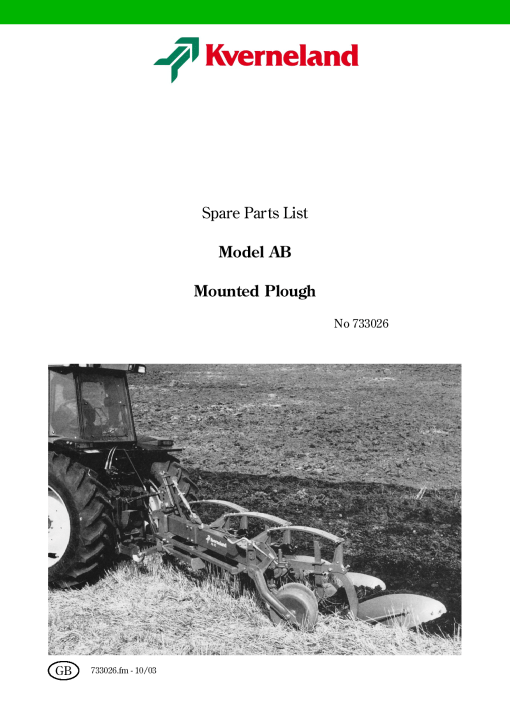 Kverneland AB Parts manual catalog PDF Download