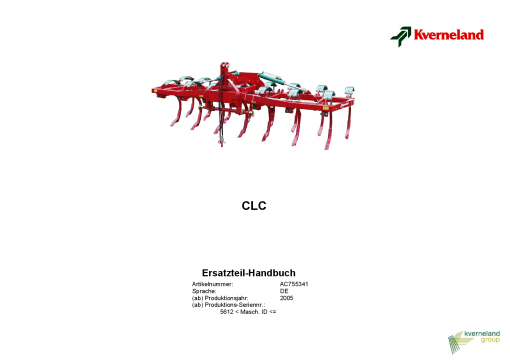 Kverneland CLC Parts manual catalog PDF Download