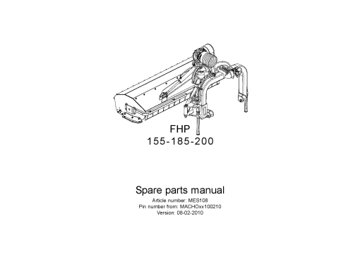 Kverneland FHP_155_185_200 Parts manual catalog PDF Download