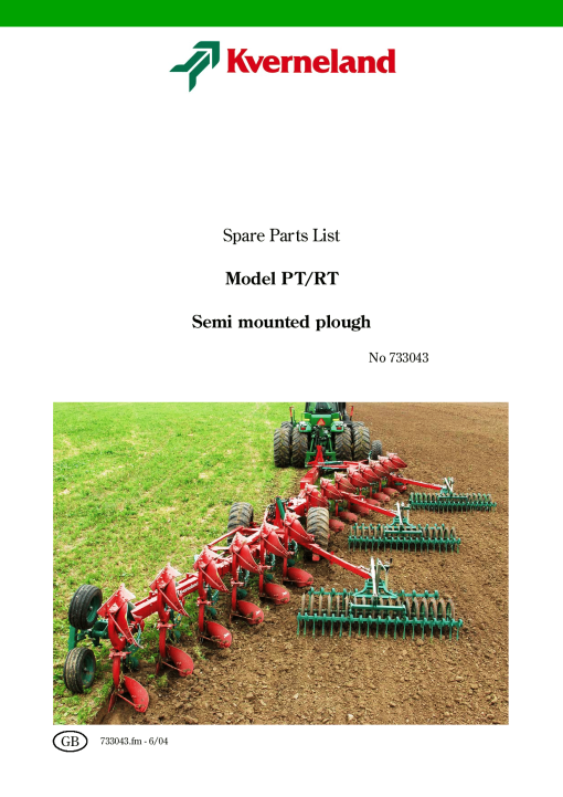 Kverneland PT_RT Parts manual catalog PDF Download