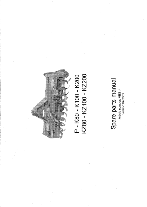 Kverneland P_K80_K100_K200_KZ80_KZ100_KZ200 Parts manual catalog PDF Download