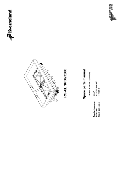 Kverneland RS-XL_1650_3200 Parts manual catalog PDF Download