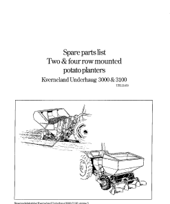Kverneland Underhaug_3000_3100 Parts manual catalog PDF Download