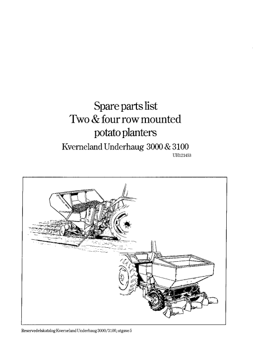 Kverneland Underhaug_3000_3100 Parts manual catalog PDF Download