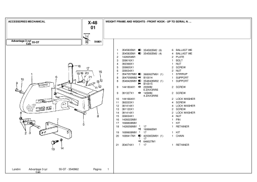 Landini Advantage_55GT Parts manual catalog PDF Download
