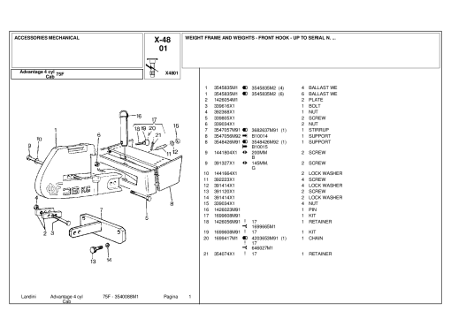 Landini Advantage_75F Parts manual catalog PDF Download