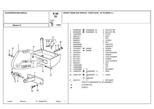 Landini Blizzard 75 Parts manual catalog PDF Download