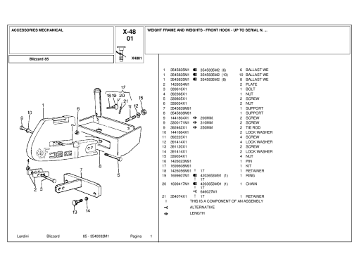 Landini Blizzard 85 Parts manual catalog PDF Download