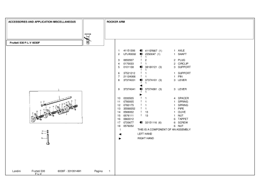 Landini Frutteti 530 F-L-V 6030F Accessories Parts manual catalog PDF Download
