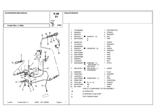 Landini Frutteti 560 L-V 5560L Parts manual catalog PDF Download