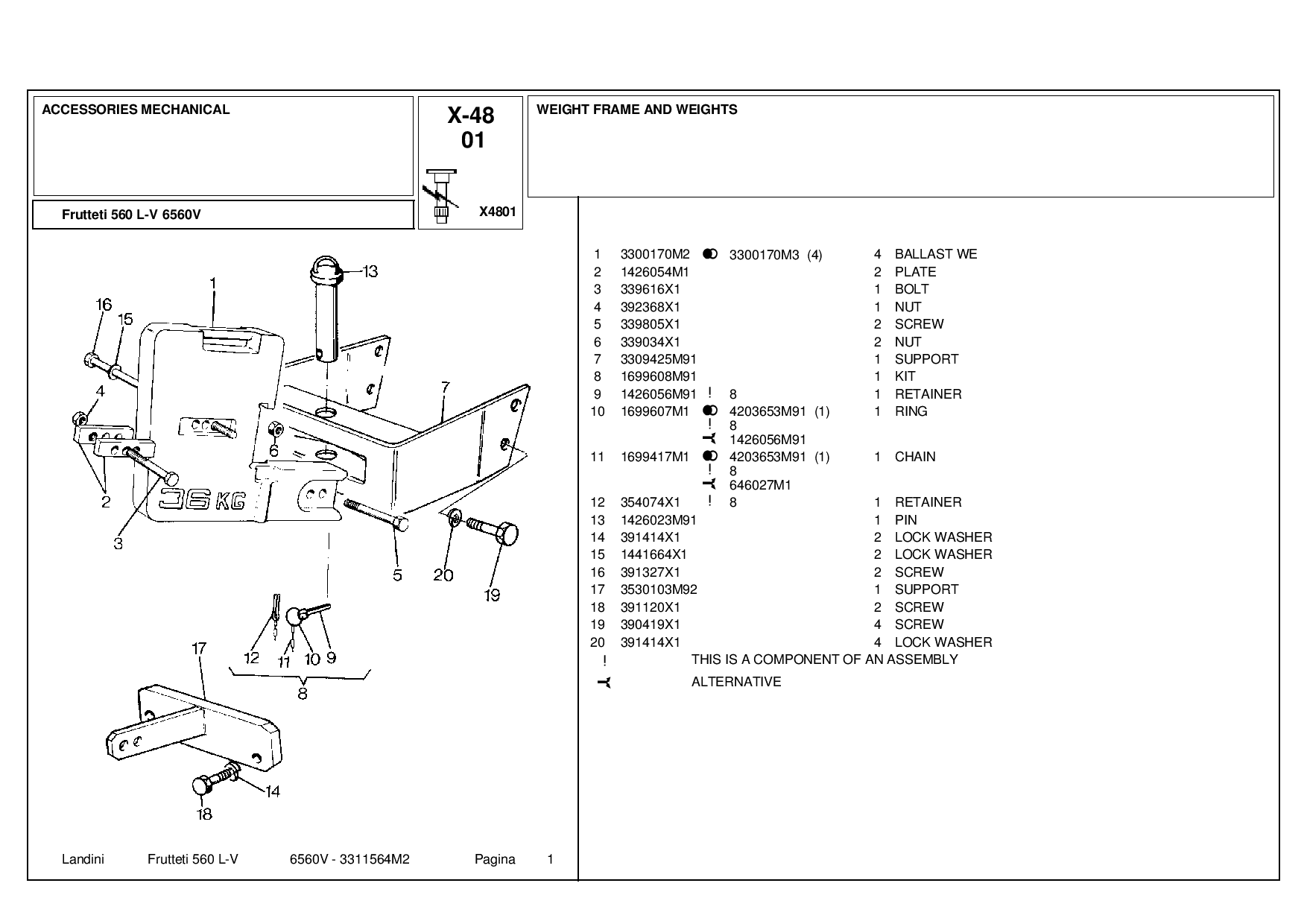 Landini Frutteti 560 L-V 6560V Parts manual catalog PDF Download