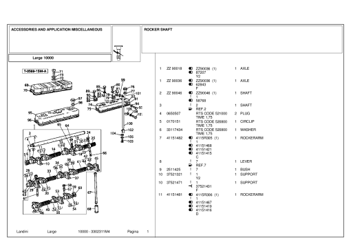 Landini Large 1000 Accessories Parts manual catalog PDF Download