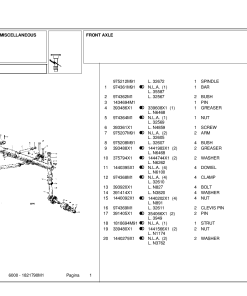 Landini Prima Serie 6000 Accessories Parts manual catalog PDF Download