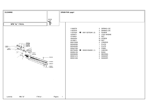 Laverda 1740_AL Parts manual catalog PDF Download