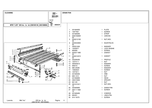 Laverda 255_LCS_258100140_258100999 Parts manual catalog PDF Download