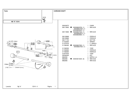 Laverda E310 Header Parts manual catalog PDF Download