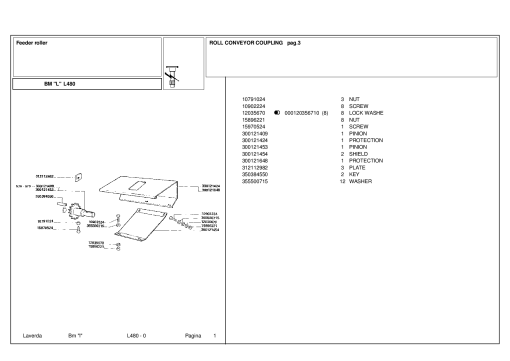 Laverda L480 Header Parts manual catalog PDF Download