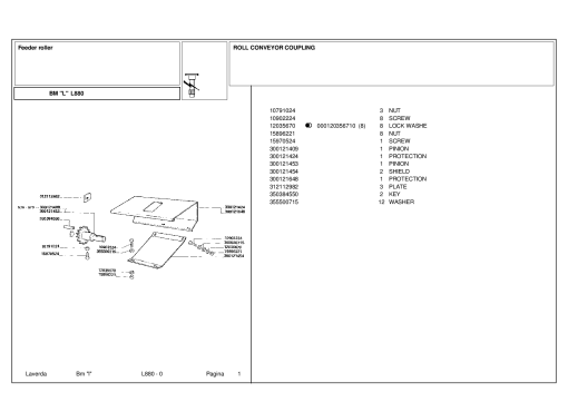 Laverda L880 Header Parts manual catalog PDF Download