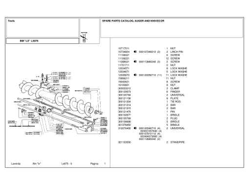 Laverda LX875 Header Parts manual catalog PDF Download