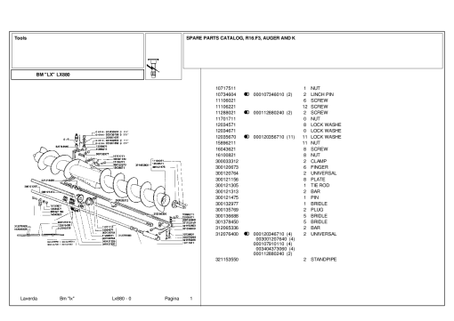 Laverda LX880 Header Parts manual catalog PDF Download