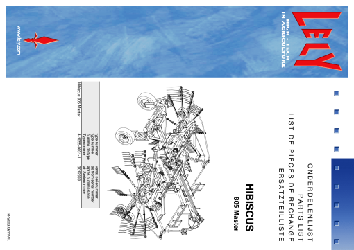 Lely Hibiscus_805_master Parts manual catalog PDF Download