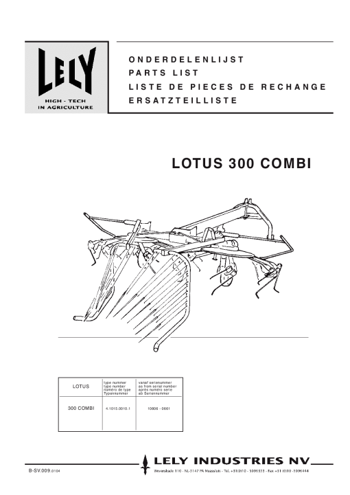 Lely Lotus_300 Parts manual catalog PDF Download