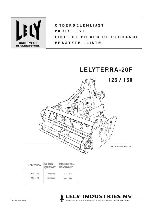 Lely lelyterra_20f_125_150 Parts manual catalog PDF Download