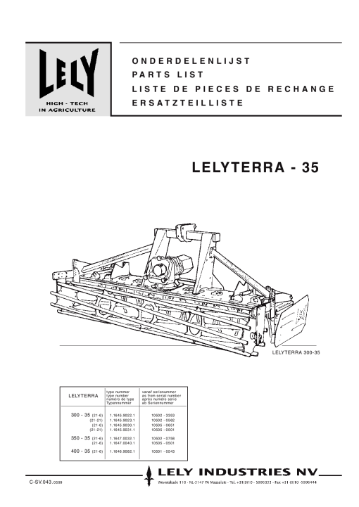 Lely lelyterra_35_300_350_400 Parts manual catalog PDF Download
