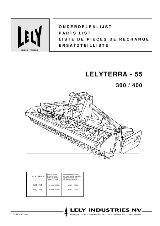 Lely lelyterra_55_300_400 Parts manual catalog PDF Download