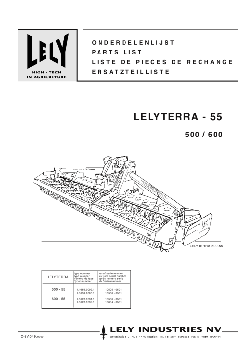 Lely lelyterra_55_500_600 Parts manual catalog PDF Download