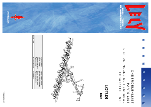 Lely lotus_1020_3 Parts manual catalog PDF Download