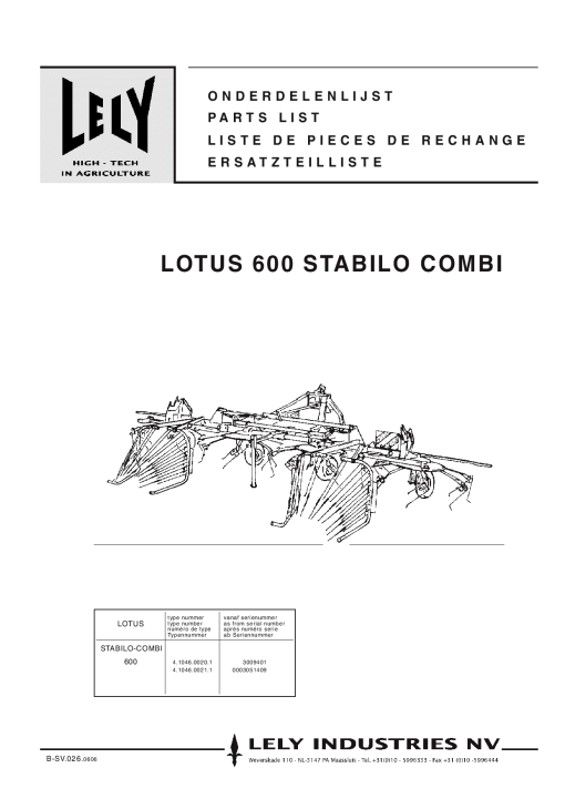 Lely lotus_600_stabilo_combi_2 Parts manual catalog PDF Download