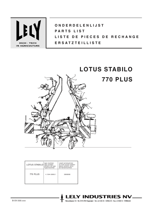 Lely lotus_770_plus Parts manual catalog PDF Download