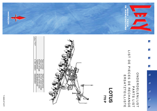 Lely lotus_770p Parts manual catalog PDF Download