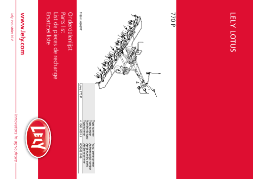 Lely lotus_770p_2 Parts manual catalog PDF Download