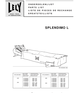 Lely splendimo_205_240_280_320_L Parts manual catalog PDF Download