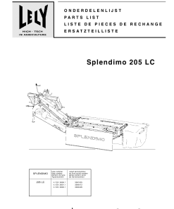 Lely splendimo_205_lc Parts manual catalog PDF Download