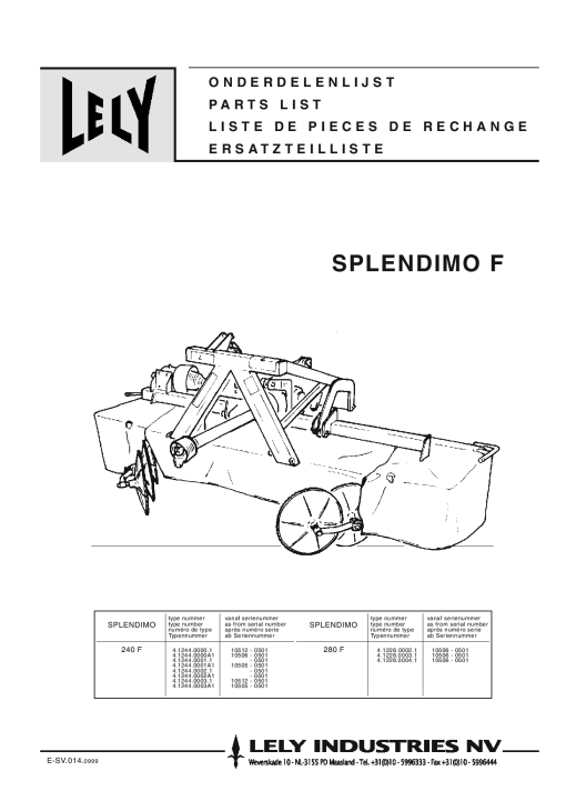 Lely splendimo_240_280_F_3 Parts manual catalog PDF Download