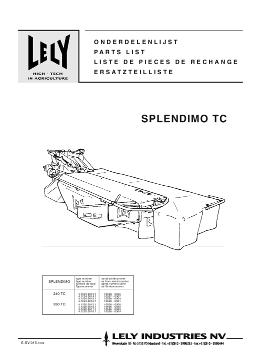 Lely splendimo_240_280_TC_2 Parts manual catalog PDF Download