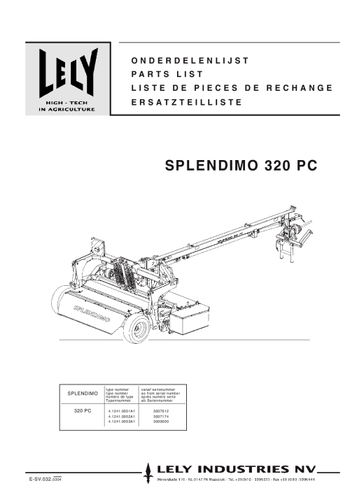 Lely splendimo_320_PC_3 Parts manual catalog PDF Download