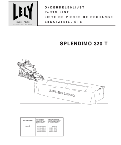 Lely splendimo_320_T Parts manual catalog PDF Download
