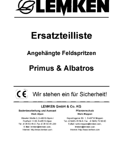 Lemken Primus_Albatros Parts manual catalog PDF Download