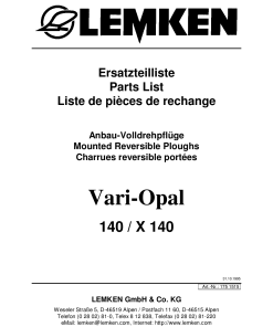 Lemken Vari-Opal_140_X140 Parts manual catalog PDF Download